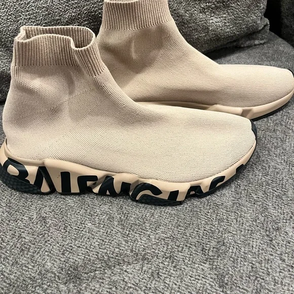 Balenciaga Taupe Sock Sneakers
